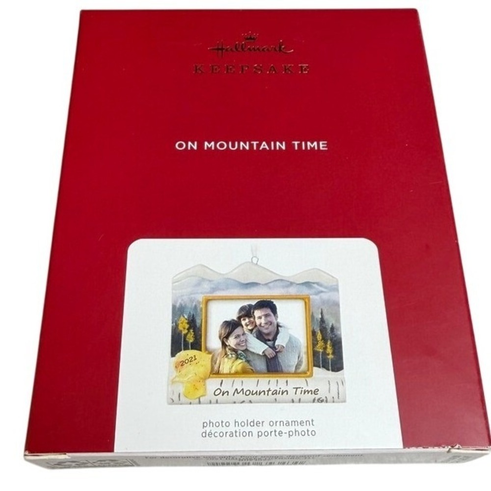 Hallmark On Mountain Time Photo Frame Ornament‎ White Trees 2021 QHX4092 Gift